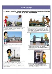 English Worksheet: A tour to London - Articles