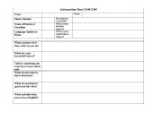 English worksheet: ELD Student Information Form