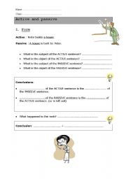 English worksheet: active and passive