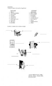 English worksheet: greetings and the classroom