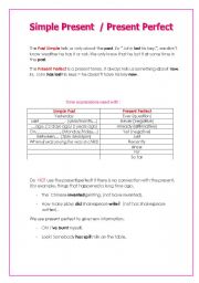 English Worksheet: present perfect / simple past