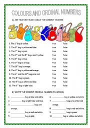 COLOURS AND ORDINAL NUMBERS