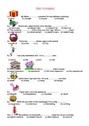 English Worksheet: TEST YOURSELF 2