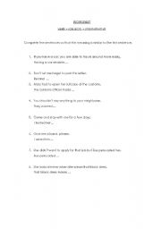 English worksheet: Verb + (object) + (to) infinitive