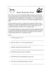 English Worksheet: Food Glorious Food