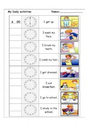 Daily Activities Board Game - ESL worksheet by petili