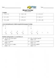 English worksheet: math