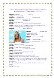 Interview with Ashley Tisdale - Question words and expressions