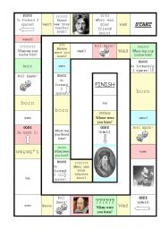 Simple Past - Was/were Board Game (famous people)