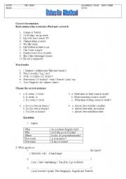 English Worksheet: headway1 exam