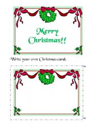 Write your own Christmas card - ESL worksheet by Raquelfrombrazil