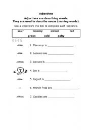 English worksheet: Adjectives Practice