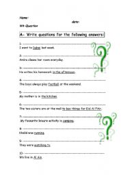 English worksheet: how to write a question.