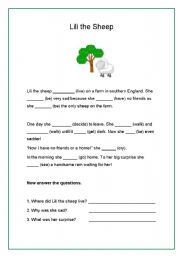 Lili the sheep: past simple practice - ESL worksheet by almantula