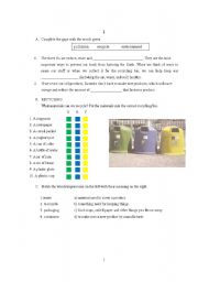 English Worksheet: the environmemt