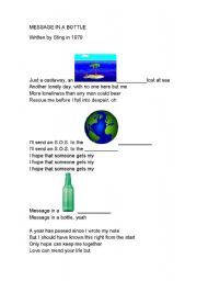 English Worksheet: Message in a bottle