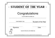English Worksheet: student of the year