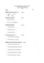 English worksheet: an exam