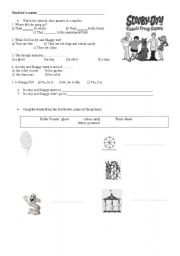 English worksheet: scooby video activity