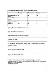 English worksheet: present simple and past simple exercises