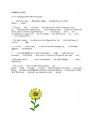 English Worksheet: Advanced Prepositions