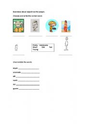 English Worksheet: Peoples adjectives