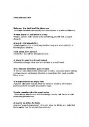 English Worksheet: ENGLISH IDIOMS