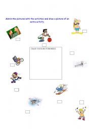 English worksheet: FREE TIME ACTIVITIES (can/cant part 2)