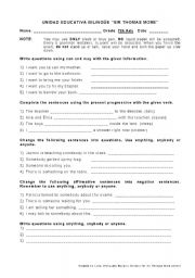 English Worksheet: Exercises with Can, May, Present Continuous