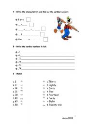 English Worksheet: Numbers