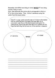 English worksheet: while-simultaneous actions-past continuous