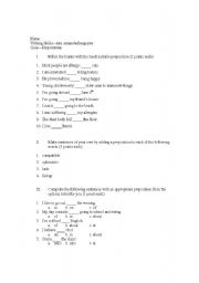 English worksheet: Prepositions Quiz