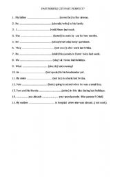 English worksheet: Past or Perfect