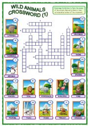 Wild Animals Crossword (1 of 2)