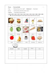 English Worksheet: ....Food & Drink....