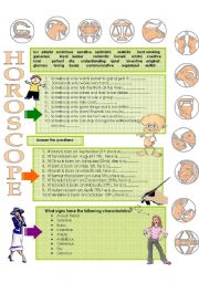 English Worksheet: HOROSCOPE 2 of 2 (practice)