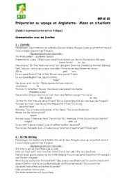 English Worksheet: Role plays before being put up in an English spoken family