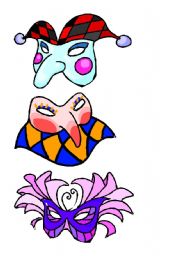 Three masks for Halloween and Carnival