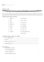 English worksheet: test paper