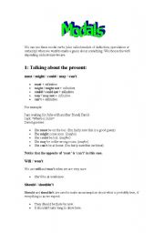 English Worksheet: Modals