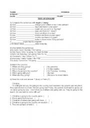 English Worksheet: test