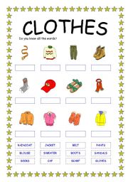 CLOTHES - ESL worksheet by ElineScheffer
