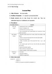 English Worksheet: reading lesson plan