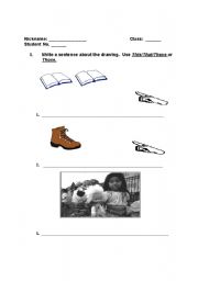 English Worksheet: This/That/These/Those