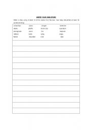 English Worksheet: make a story