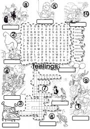 FEELINGS #4 WORDSEARCH and CRISS CROSS PUZZLE