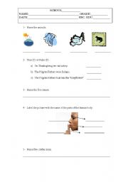 English worksheet: writen Test1
