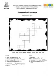 English Worksheet: POSSESSIVE PRONOUN