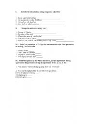 English worksheet: compound adjective-possessives- giving opinions