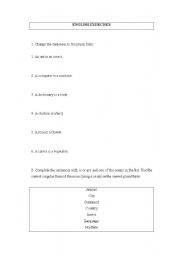 English Worksheet: use of to be